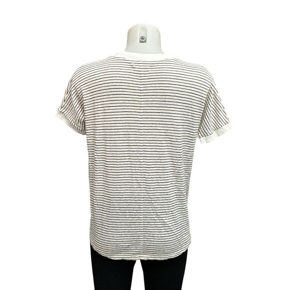 Madewell Hemp Organic Cotton Blend Striped Drapey Tee‎ Crew Neck Small - Picture 4 of 8